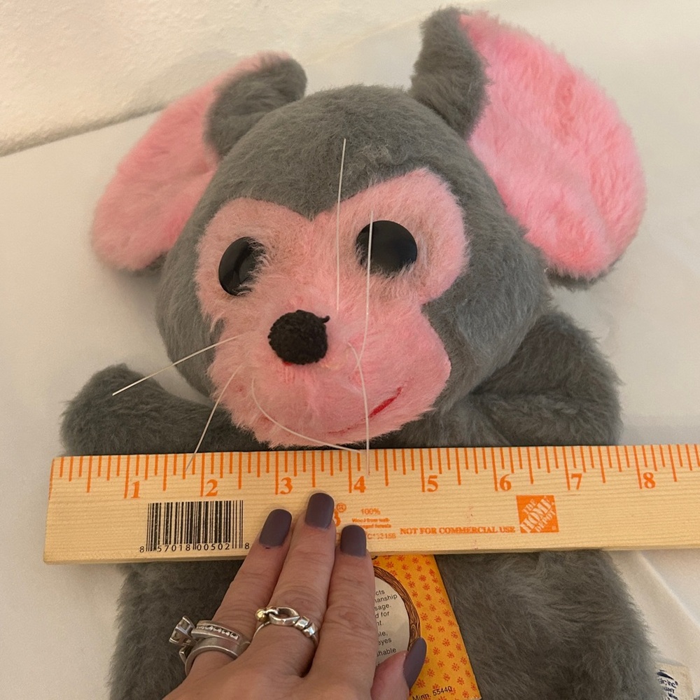RARE 70’s Vintage Animal Fair Inc. Miley Mouse plush hand puppet Made in USA - Picture 16 of 17